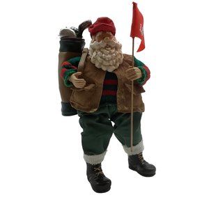 Golfing Santa Figurine 10.5 Inches High
